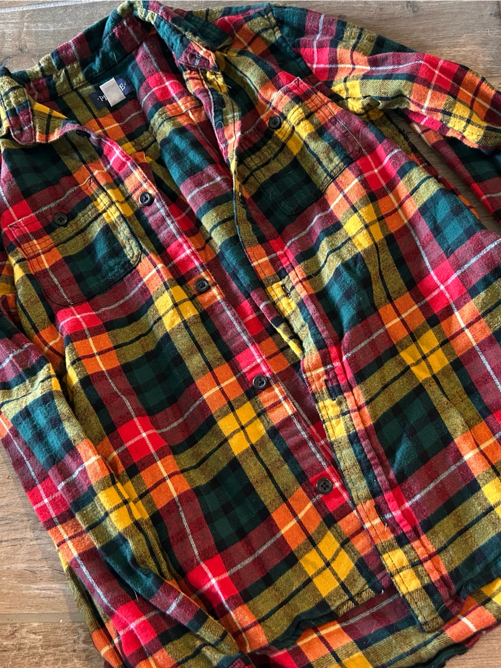 The Children's Place Red, Green & Yellow Plaid Button-Down Shirt